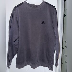 Adidas Vintage Black Sweatshirt with Raw Hem